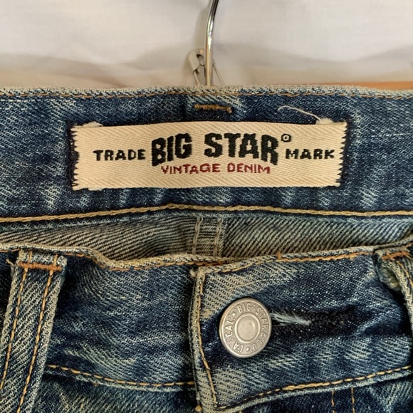 Men’s Big Star Vintage denim Roped Dyed Ring Fabric Light Blue Straight Jeans - Picture 2 of 5